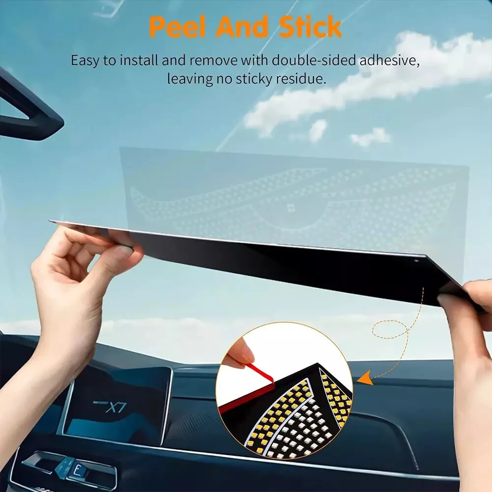 2PCS Cars Windshield LED Devil Eyes Light with USB Flashing Demon Light for Cars Flexible LED Eyes Screen Display for Car SUV