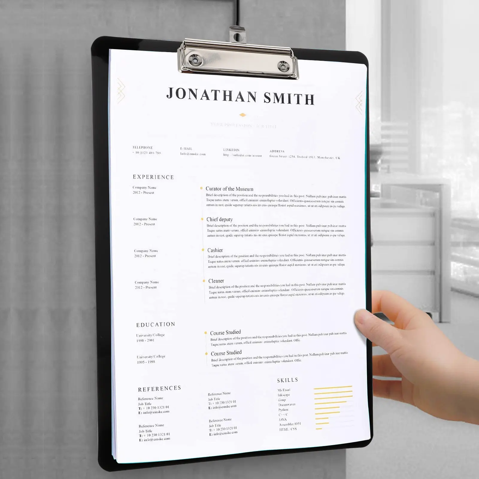 

2pcs A4 Writing Board with Clip Document Folder Paper Organizer File Holder Notepad for School Office Home