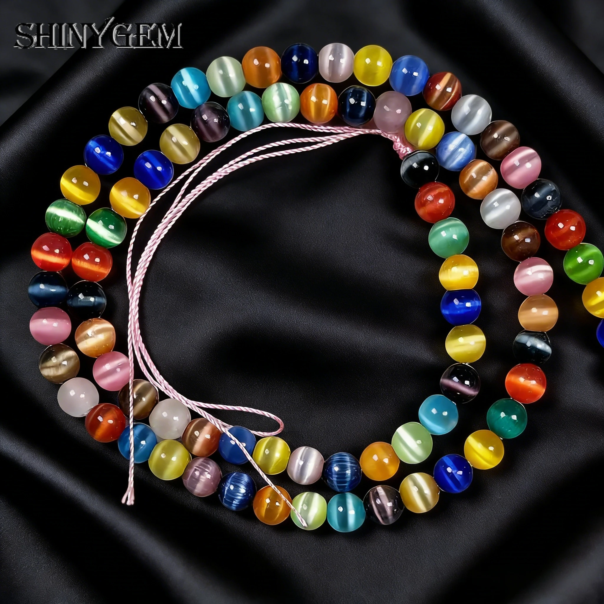 

SHINYGEM A Strand Mixed Cat's Eye Loose Beads Loose Spacer Beads For Jewelry Making DIY Bracelet Necklace Accessroies 3/4/5mm