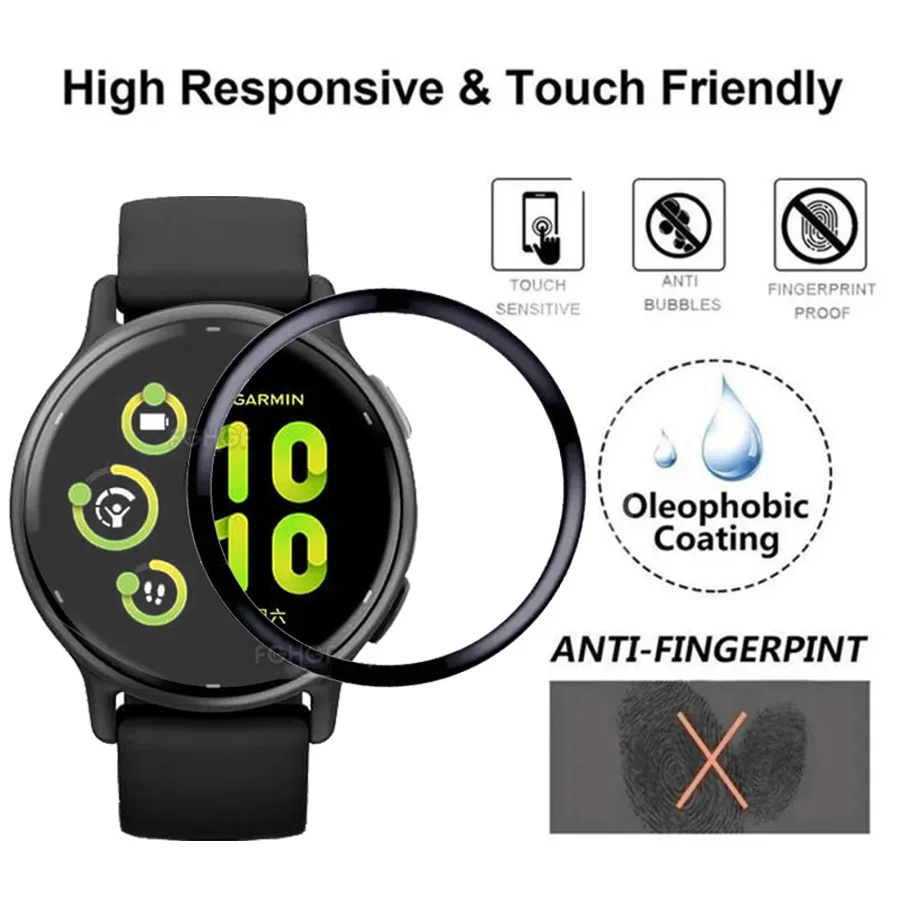 Soft Flexible Protective Film For Garmin VivoActive 5 Screen Protector Full Cover Protection Guard For Garmin Active 5 Film