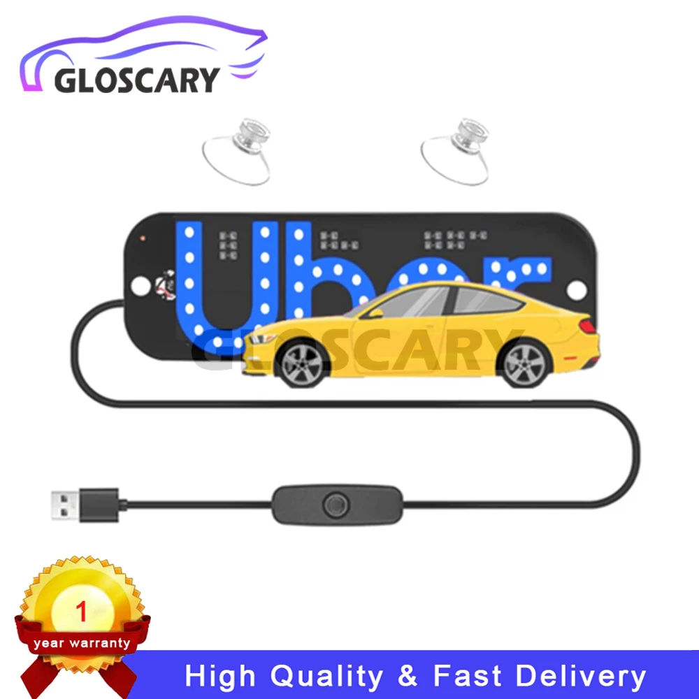 

Синий светодиодный световой знак для автомобиля, такси, светодиодный знак на лобовое стекло, автомобильная светодиодная наклейка с присоской, USB-разъем для автомобилей, грузовиков, внедорожников