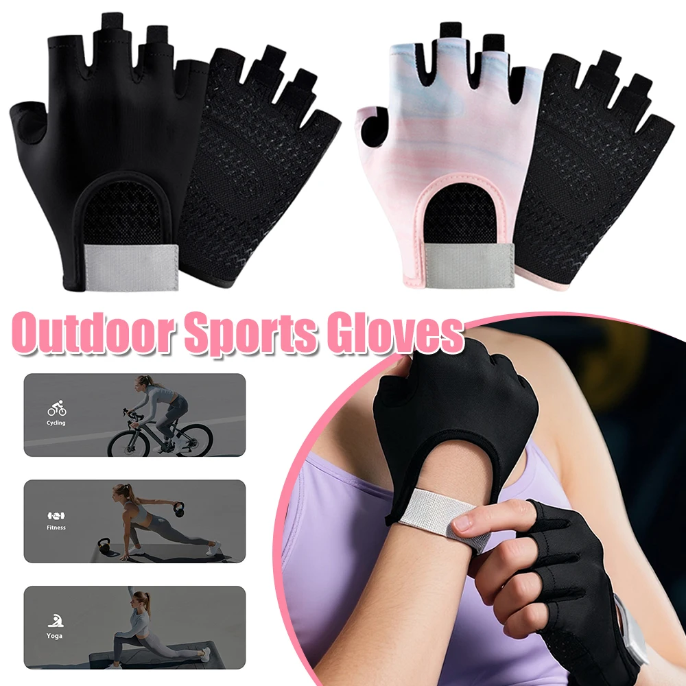 

Fitness Protect Gloves Breathable Cycling Half-Finger Glove Thicken Wrist Belt Workout Gloves for Climbing Exercises Gym Lifting