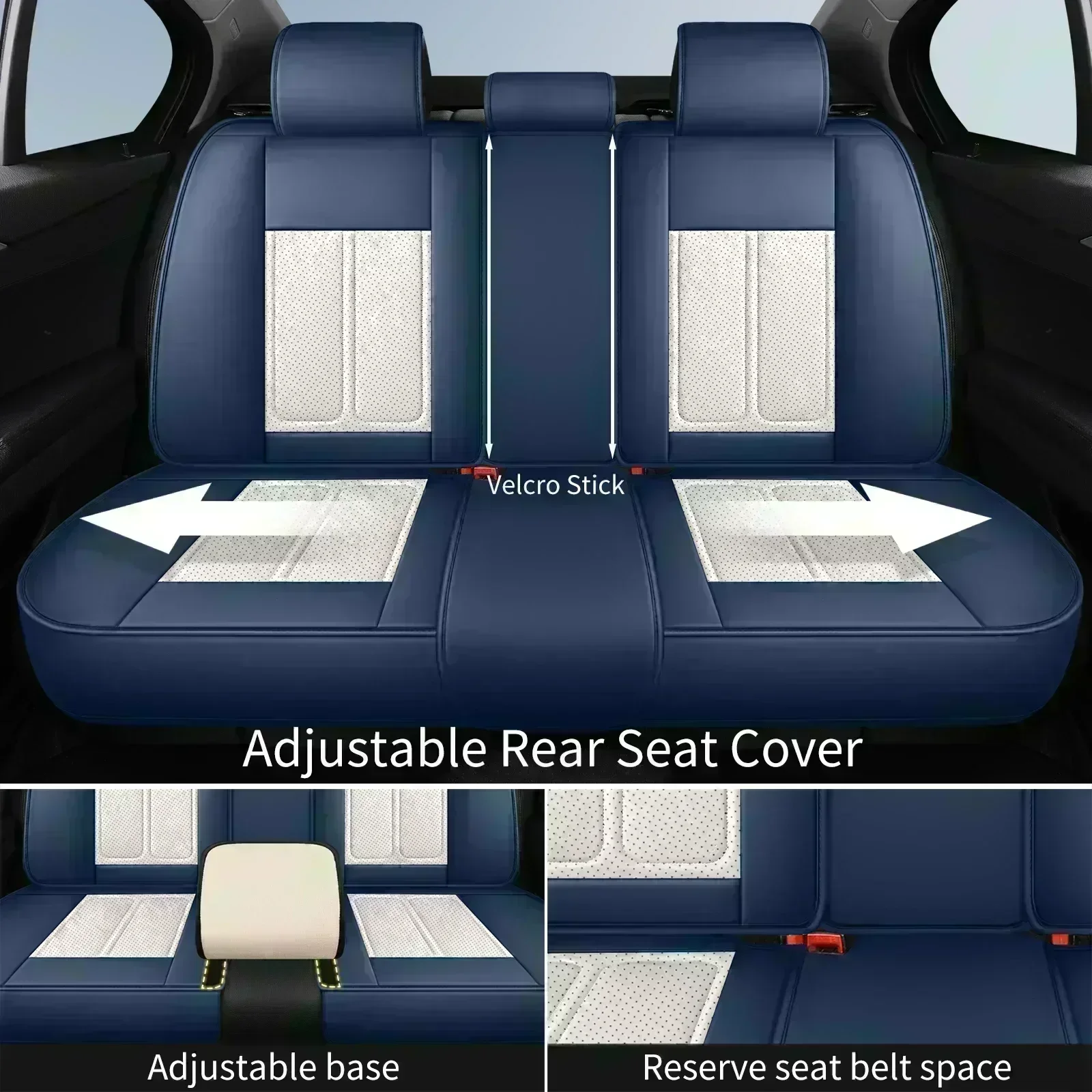 لهوندا غطاء مقعد السيارة مقاوم للماء بو الجلود تنفس مقاومة للاهتراء الخصر مجموعة كاملة 5 مقاعد غطاء مقعد كامل التفاف #3