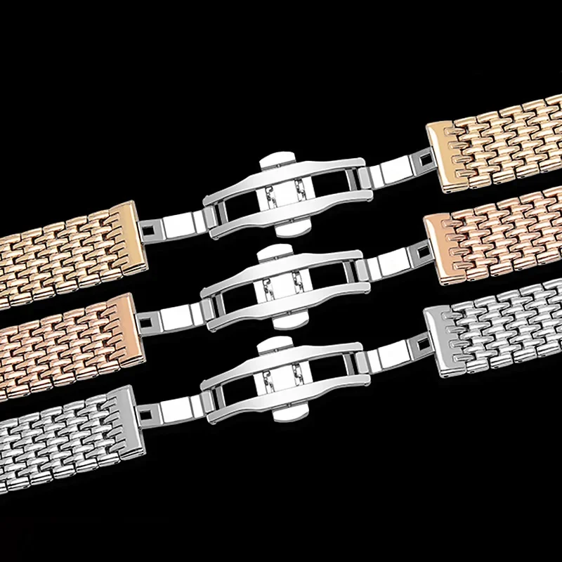 Solid Stainless Steel Watchband For Longines La Grande Bracelect Strap 13MM 18MM butterfly clasp Watches Accessories