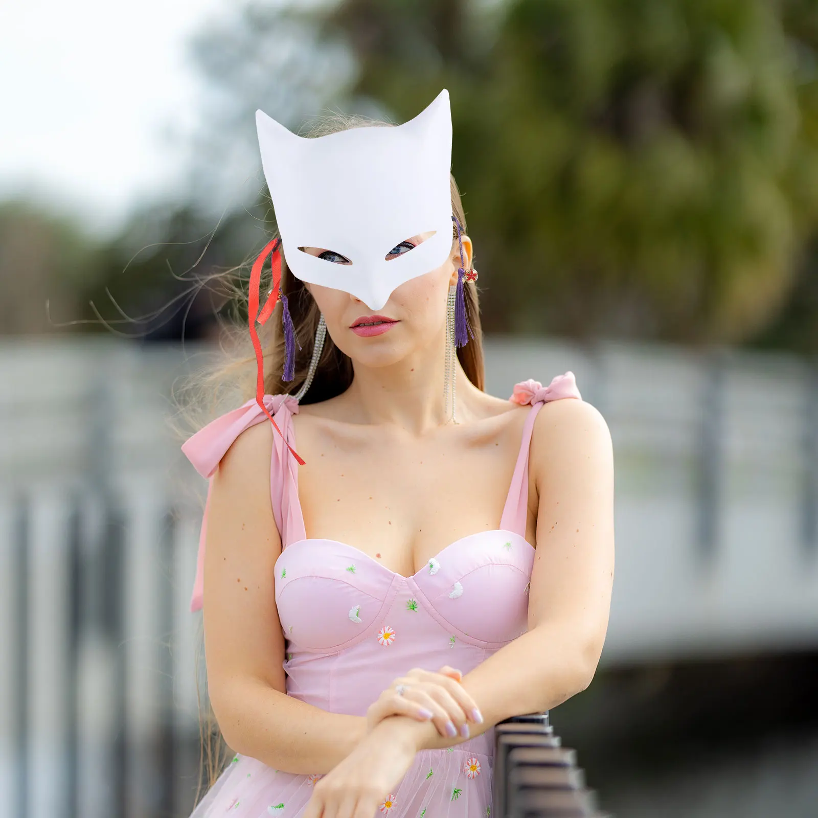 

2pcs Pvc Diy Fox Mask For Halloween Cosplay Wedding Party Blank Unpainted Masquerade Mask Hand Painted Craft Mardi Gras Costume