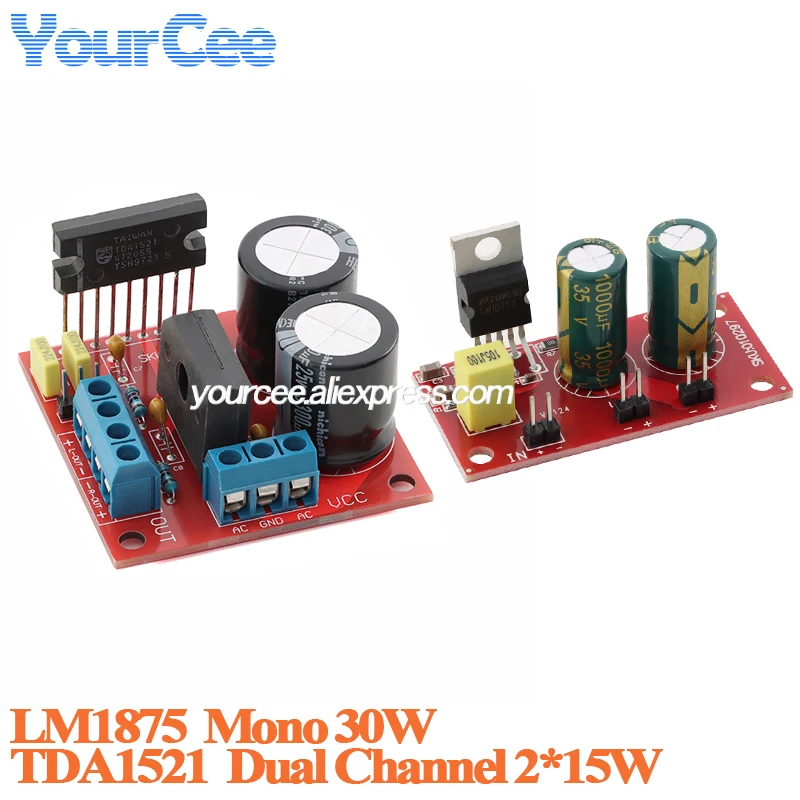 Power Amplifier Board Module LM1875 Mono 30W TDA1521 Dual Channel 2*15W CD7379 2*39W Power Effect Exceed LM187 LM1876 TDA7265