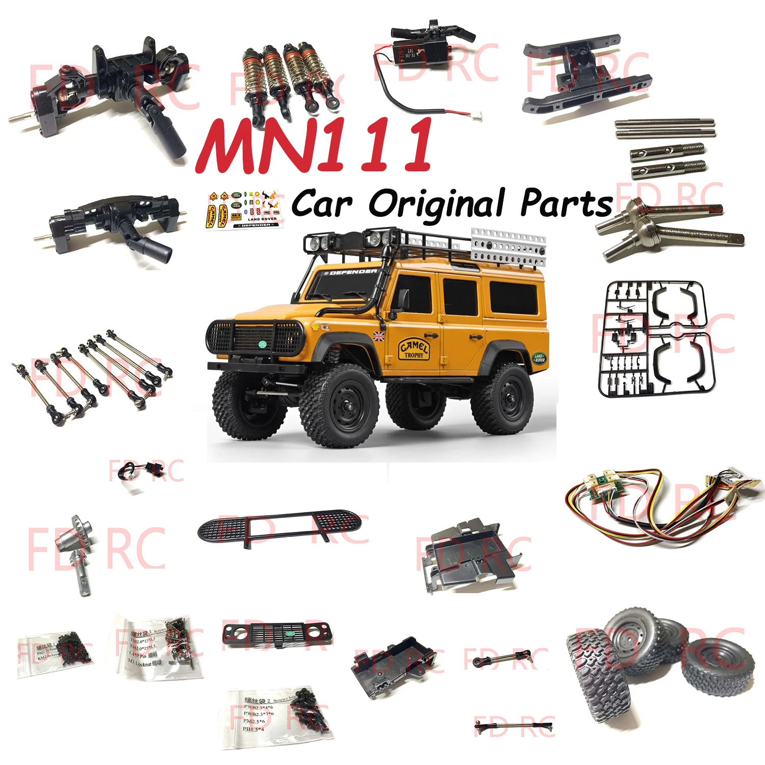 MN111 RC Car Parts Original Accessories Motherboard Axle Wave Box Tie Rod Circuit Board Shock Absorber Tire Screw Lamp Set