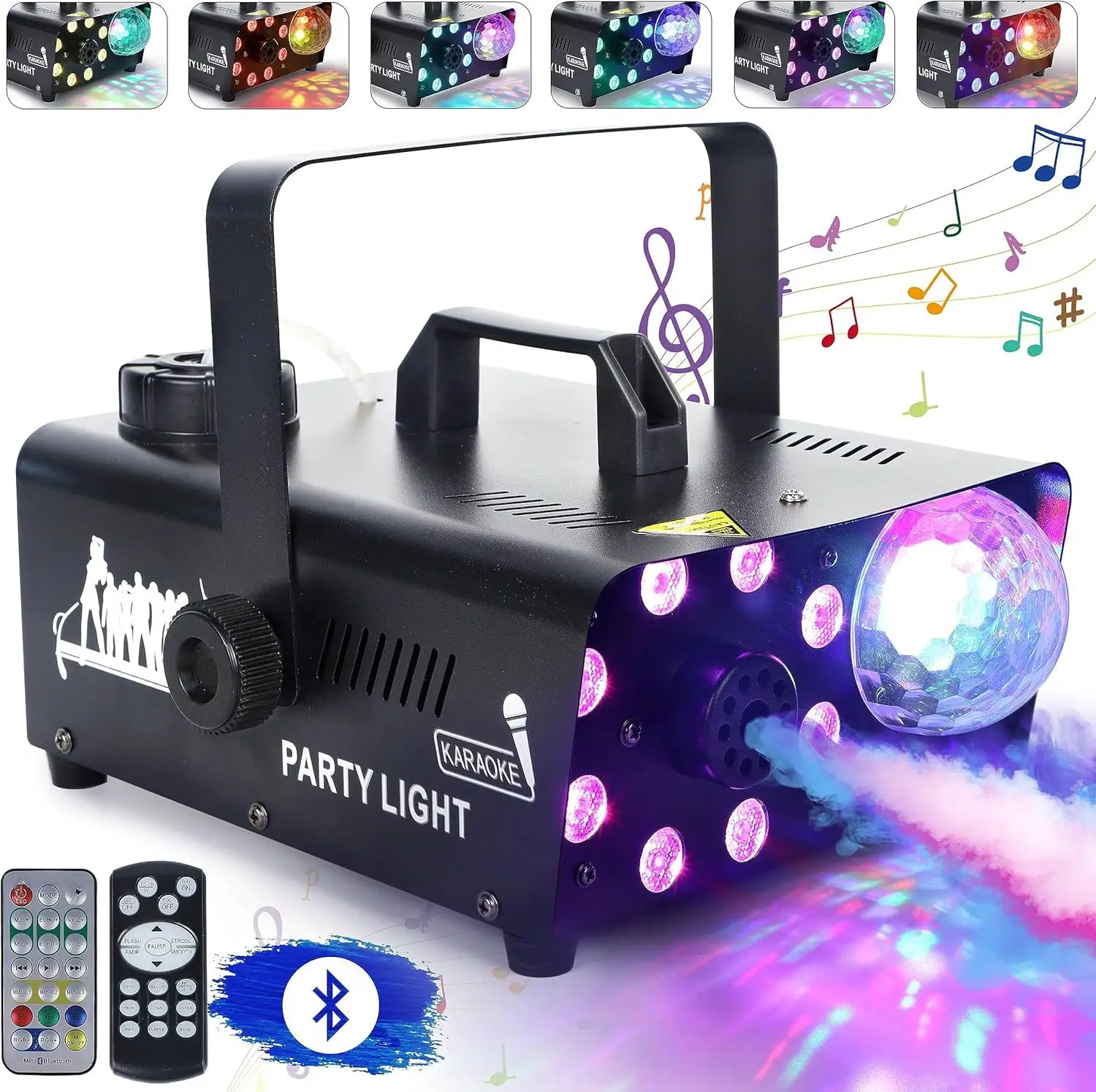 

New Bluetooth Stereo 8 Lights LED800W Smoke Machine Adjustable Halloween Private Room Bar Hood