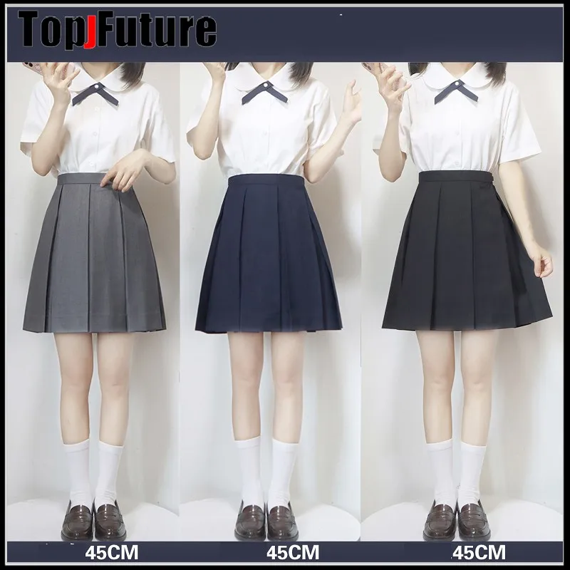 Japanese School Uniforms Girls Solid Color Pleated JK Suit High School Sweet Student Girls Preppy Academy Style 8Pleats JK Skirt