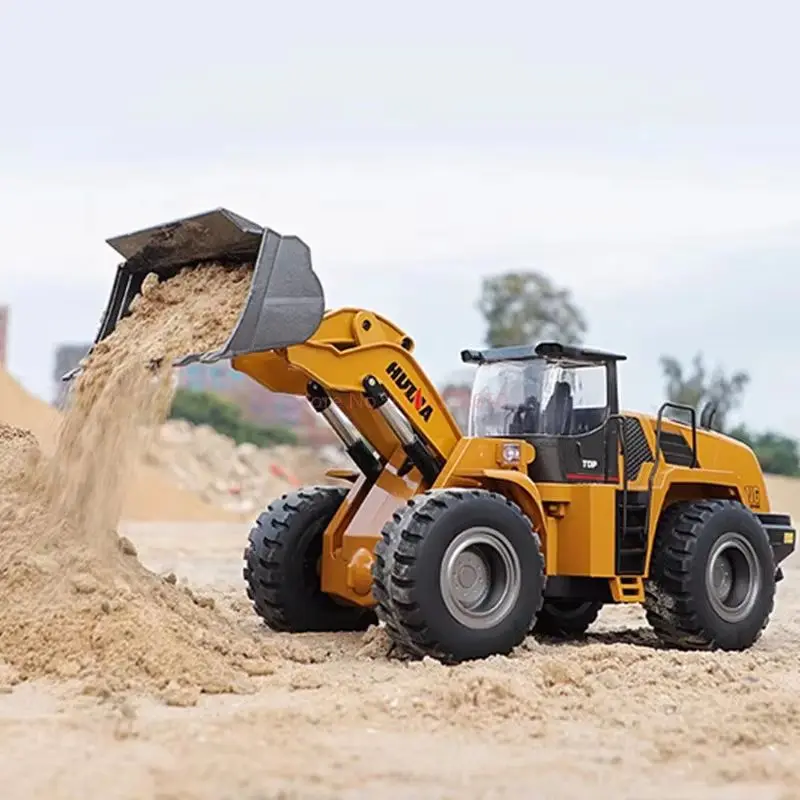Huinana 583 Remote Control Large Size Alloy Loader Toy Model Gift Realistic Simulation Backhoe Design For Kids And Hobbyists