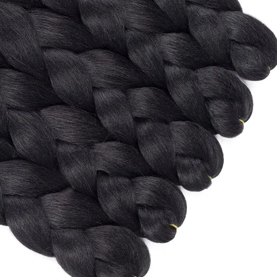 5 قطعة مجموعة جامبو تجديل وصلات شعر 24 بوصة الشعر الاصطناعية لتضفير ارتفاع درجة الحرارة الألياف الأفرو الكروشيه تويست نسج هاي #3