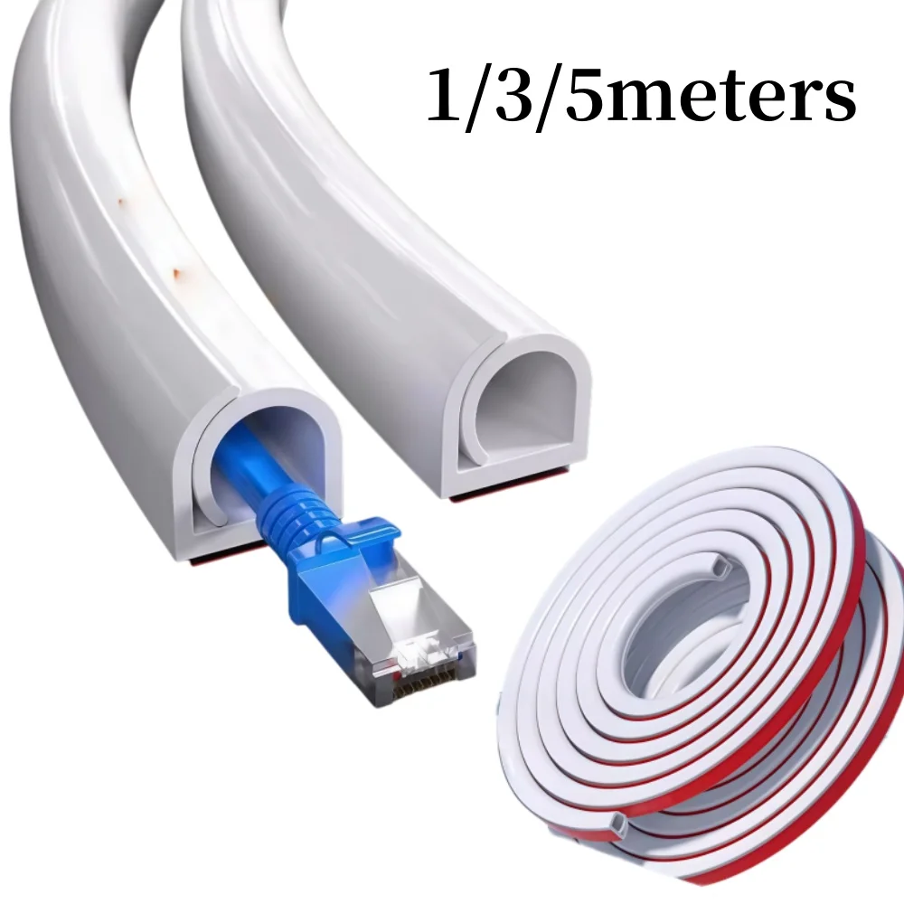 1pc  Flexible Floor Cable Cover PVC Cord Wall Cord Hider Floor Cable Management Wire Cover Easy Installation