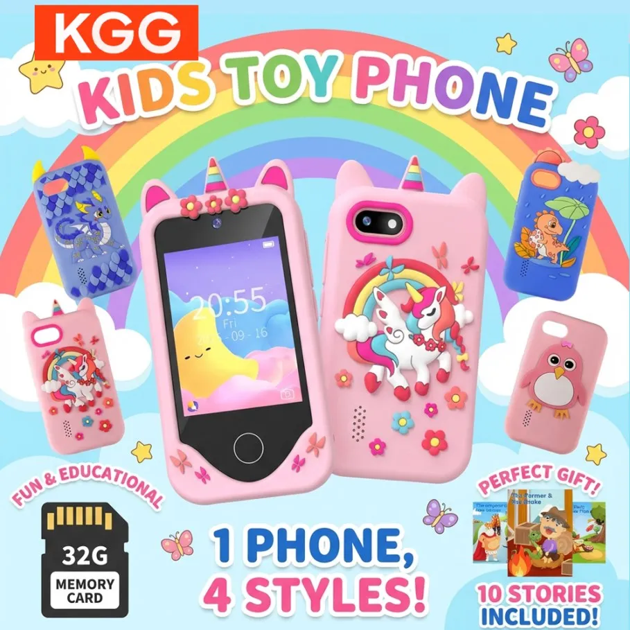

Детский развивающий телефон с сенсорным экраном 2,8 дюйма, двумя камерами, обучающими играми, музыкальным плеером и картой памяти 32 ГБ. Подарок для девочек и мальчиков.