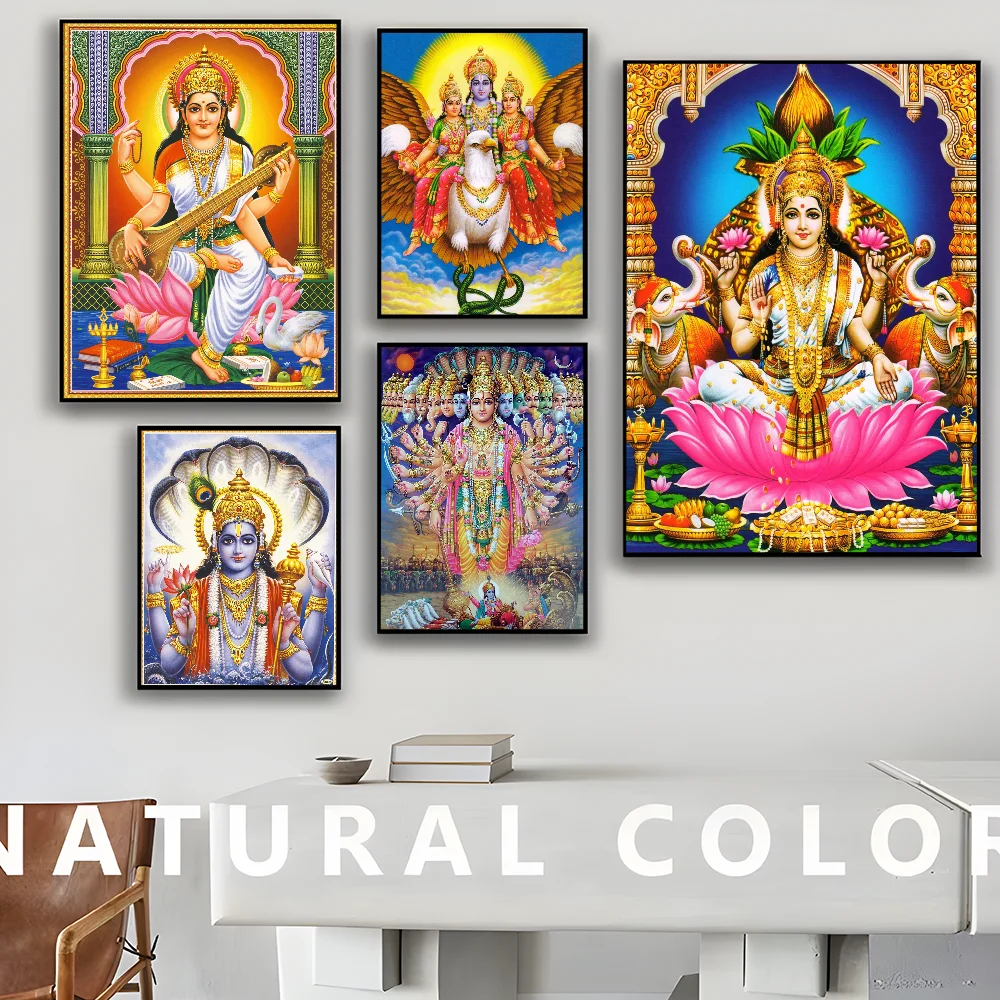 Hindu God Anime Posters Sticky Whitepaper Sticker DIY Room Bar Cafe Kawaii Room Decor