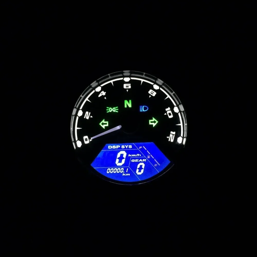 Motorcycle Multifunction LCD KMH/MPH Digital Odometer Tachometer Speedometer Gauge For Honda Yamaha Suzuki Kawasaki Cafe Racer