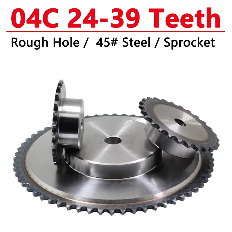 

1pc 04C 25H Precision Industrial Drive Sprocket 24 25 26 27 28 29 30 31 32 33 34 35 36 37 38 39 Teeth Chain Gear Pitch 6.35mm