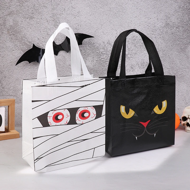 Halloween Non-Woven Fabric Treat Bags Pumpkin Ghost Bat Mummy Monster Cat Pattern Totes Bag Halloween Party Favors