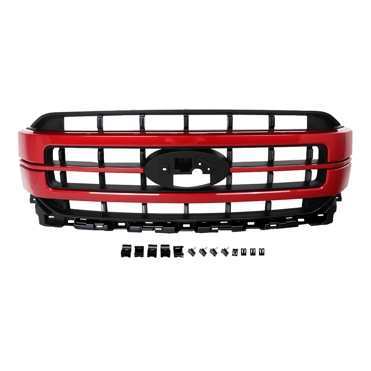 Modified Grill Replace For 2021 2022 2023 Ford Lariat F-150 F150 Front Upper Bumper Grille Racing Grill Accessories Rapid Red D4