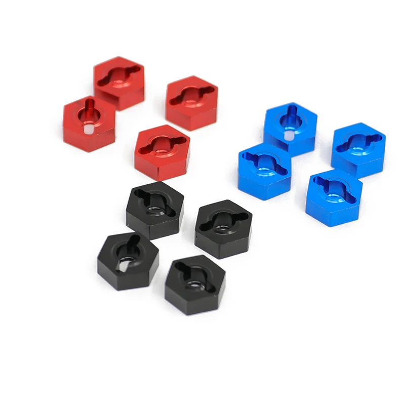 OKHL 4PCS Aluminum 17mm Wheel Hex Hub for ARRMA 6S Kraton Outcast Typhon Notorious Mojave Limitless Upgrade Red Blue Black