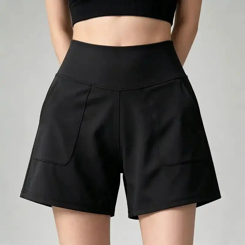 Women High Waist Anti Chafing Sports Shorts Quick Dry Yoga Running Fitness Casual Shorts Summer