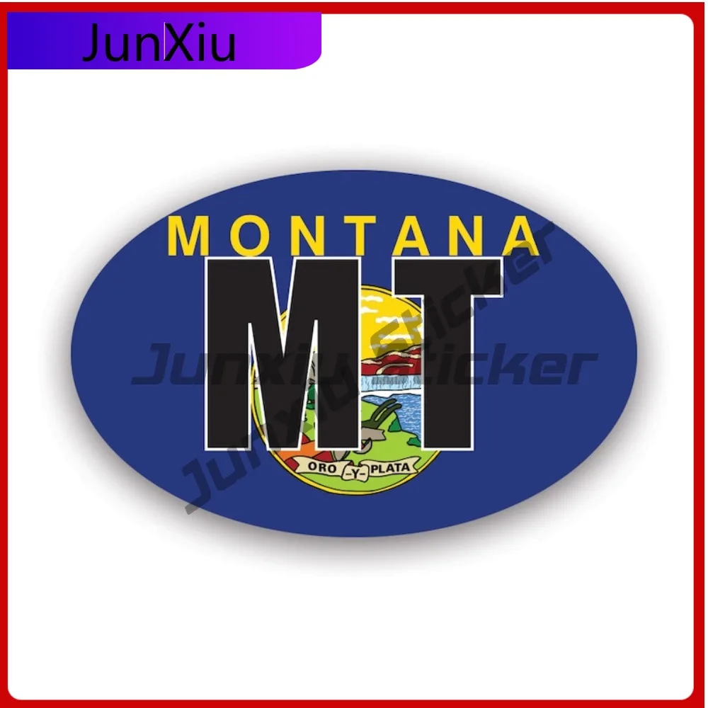 

Montana Flag Oval Sticker Waterproof Outdoor Cute Window Waterproof Vinyl Decal For Laptops Protection Fun Protection Unique