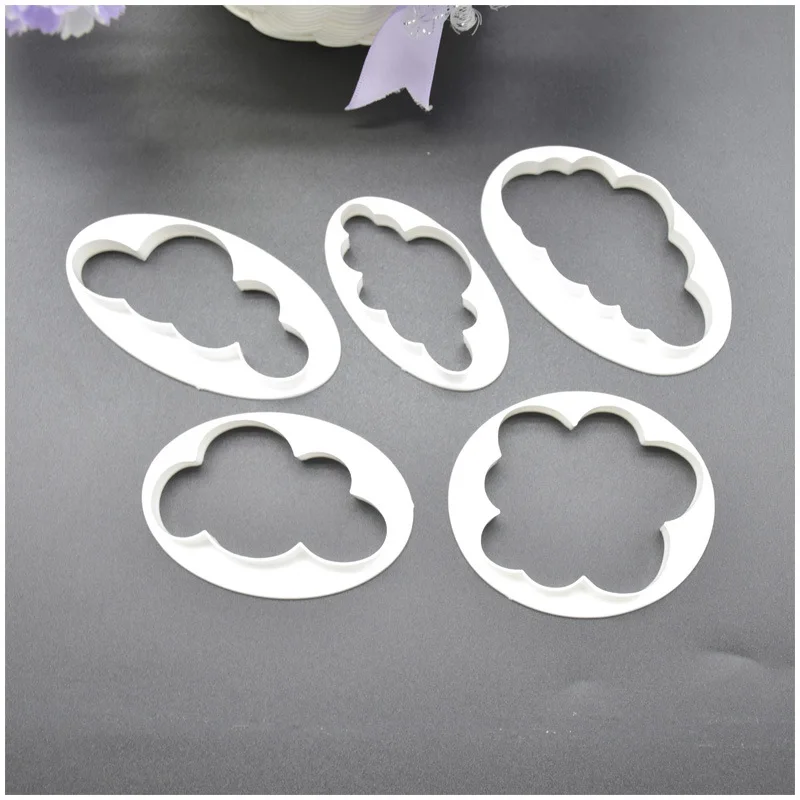 5 Stks/set Cloud Vorm Cookie Cutter Custom Made 3D Gedrukt Fondant Cookie Cutter Biscuit Mold Voor Cake Decorating Gereedschap