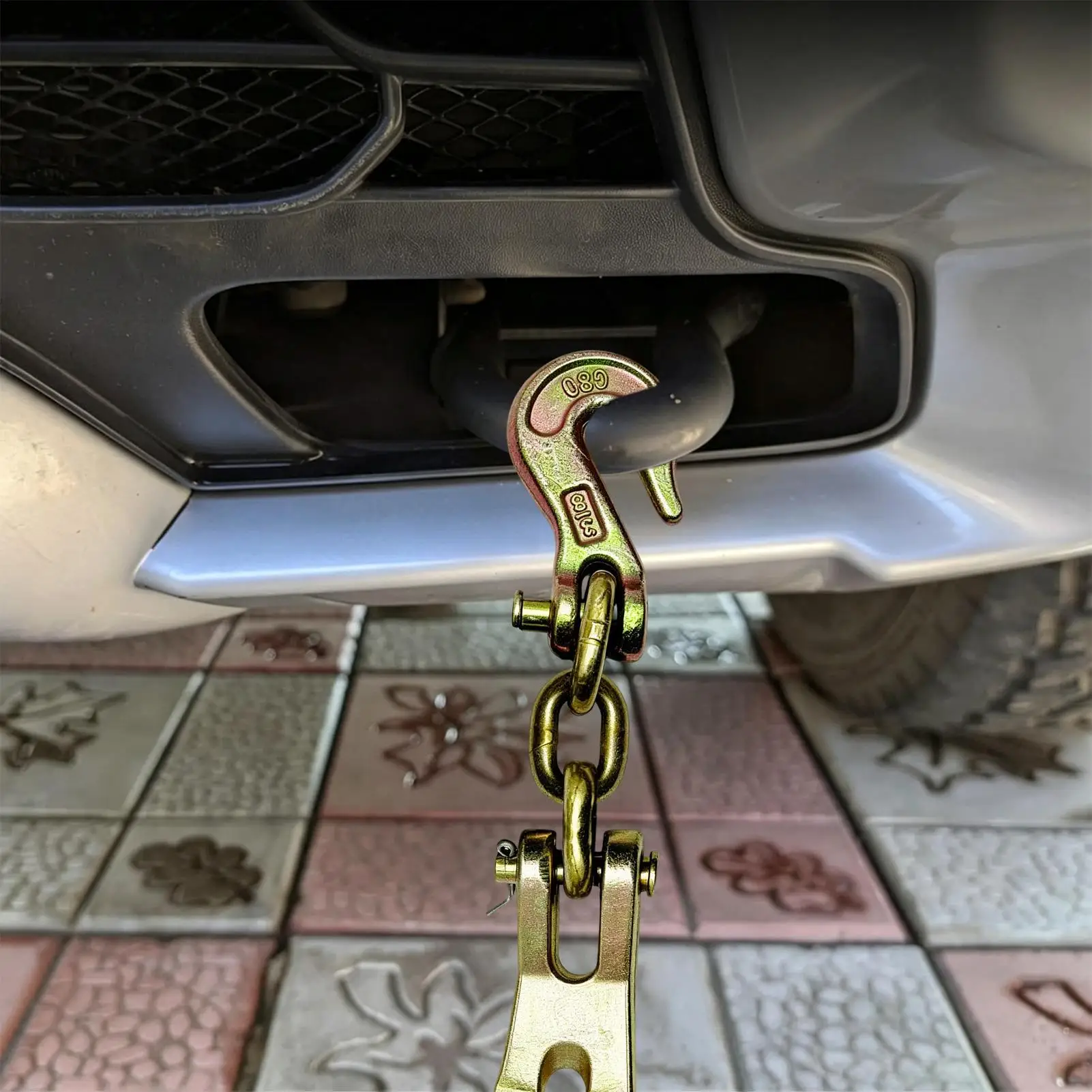 Clevis Slip Hooks Heavy Duty Carbon Steel Self-Tightening Stable Force Double Claw Hook Chain Clamp For SUV RV ATV Truck Trailer