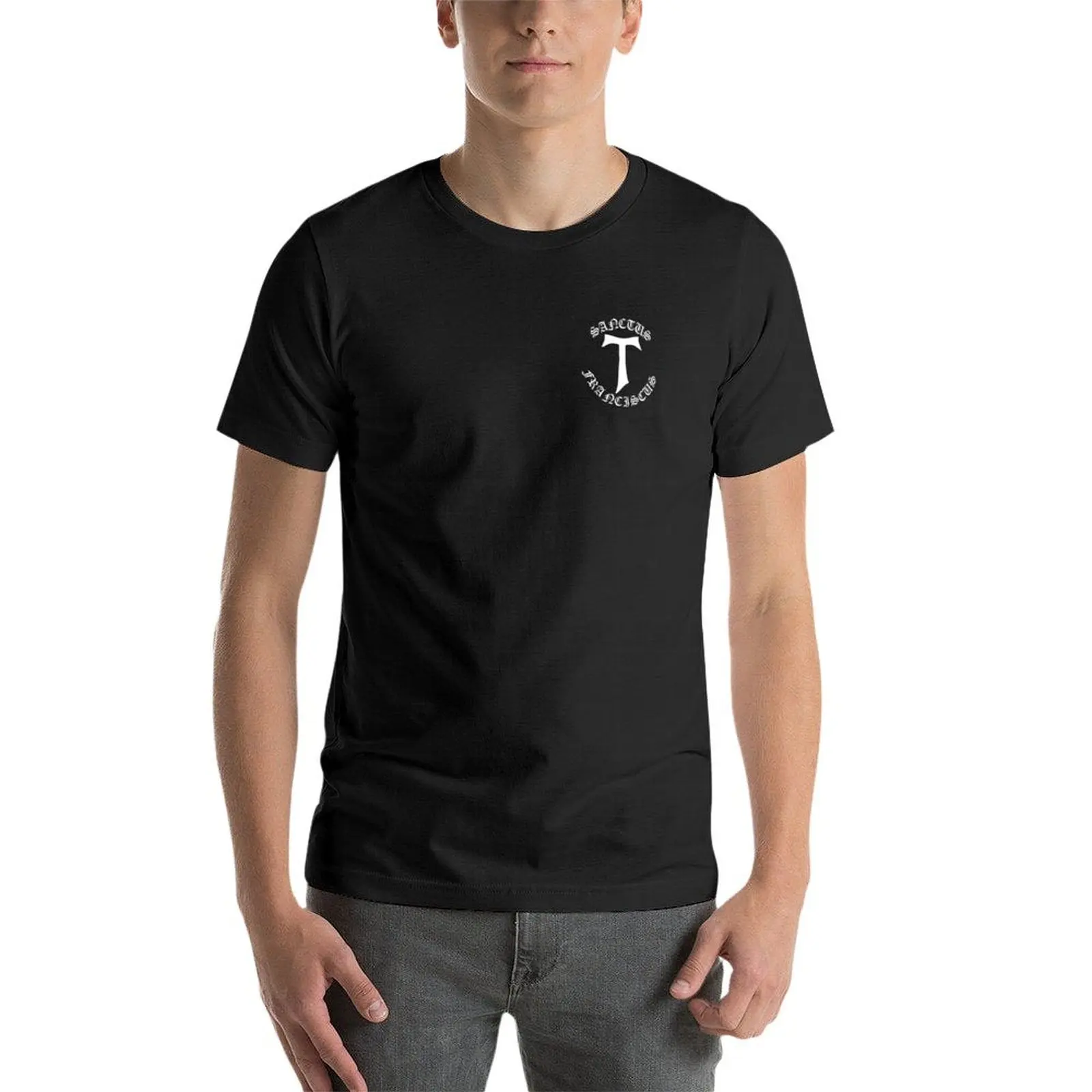 Saint Francis of Assisi Franciscan Tau Cross Gothic Pocket T-Shirt summer clothes tees mens vintage t shirts