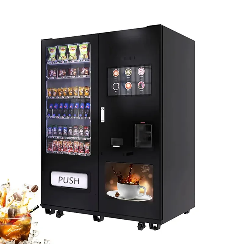 for Multi-Payment Automatic Combo Vending Machine Touch Screen Snacks Coffee Coin Vending Machines