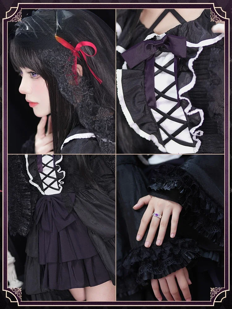 Anime Puella Magi Madoka Magica Akemi Homura Cosplay Skirt Japanese Clothing Halloween Party Uniform