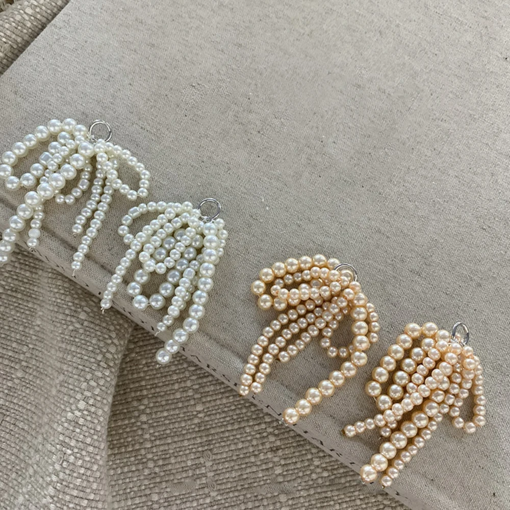 DIY Shoelaces Clips Pearl Beaded Shoe Lace Charms Buckle Sneaker Pearl Bow Sneaker Decorations Keyring Pendant Boot Accessories