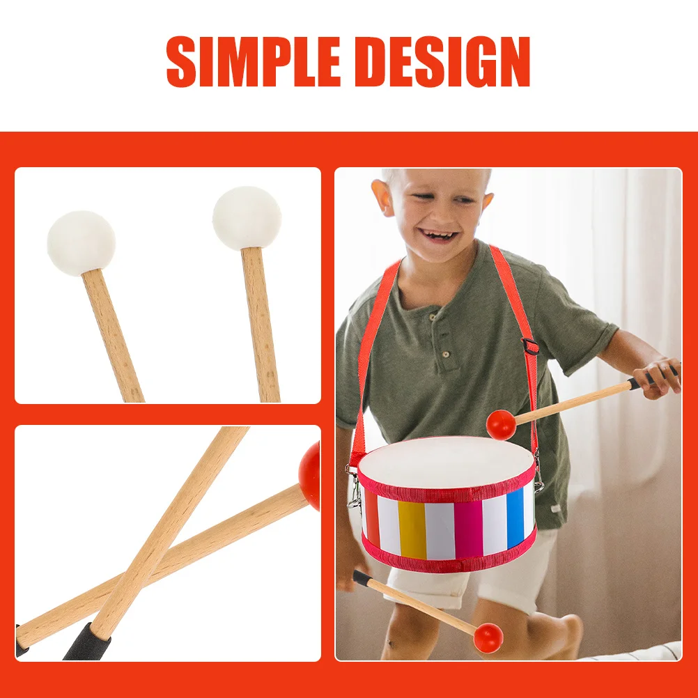 

2 Pairs Drumsticks Xylophone Hammer Marimba Percussion Mallets Performance Rubber