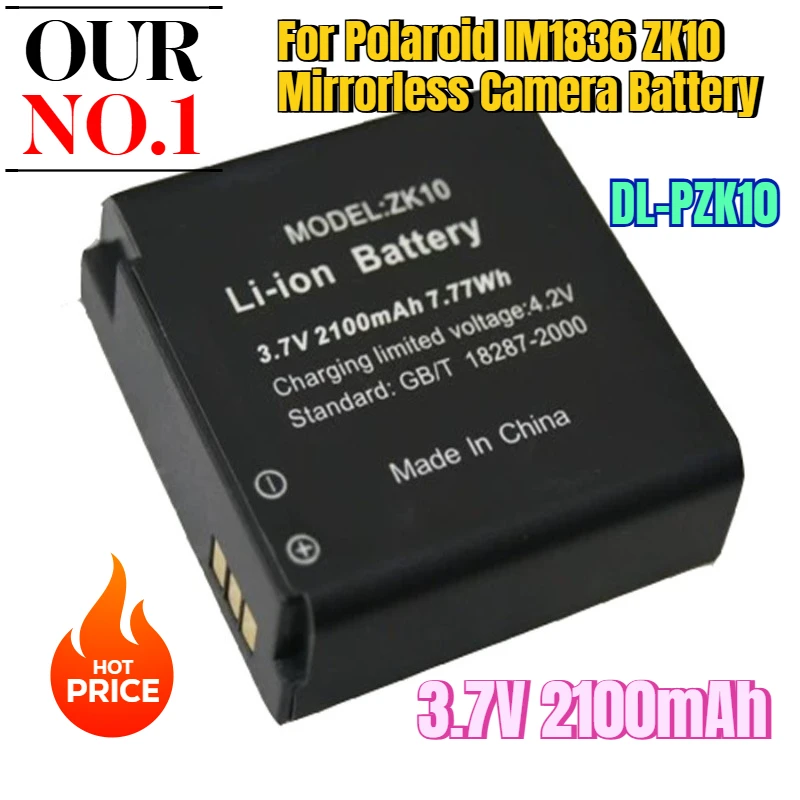 

3.7V 2100mAh for Polaroid IM1836 ZK10 Mirrorless Camera Battery