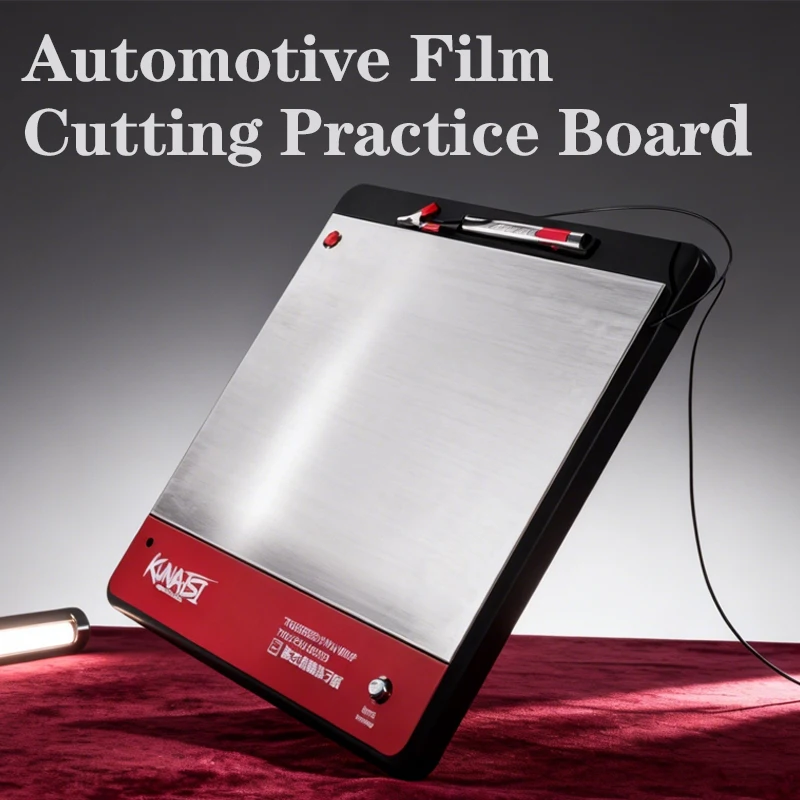 Automotive Film Cutting Practice Board, Stainless Steel Car Window Tint Squeegee Training Tool, Blade Test Practice Device