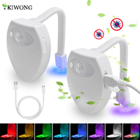 Color Changing Toliet Night Light Motion Sensor Led USB Charging Easy to Stall Washroom UV Slap Smart Light Commode Night Lamp