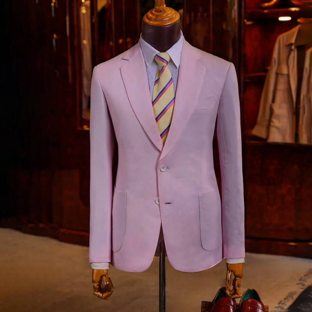 

Bespoke Men's Blazer Suits Solid Color Single Breasted Notch Lapel Slim Fit 1 Piece Jacket Daily Male Coat Fashion Daily Outfits