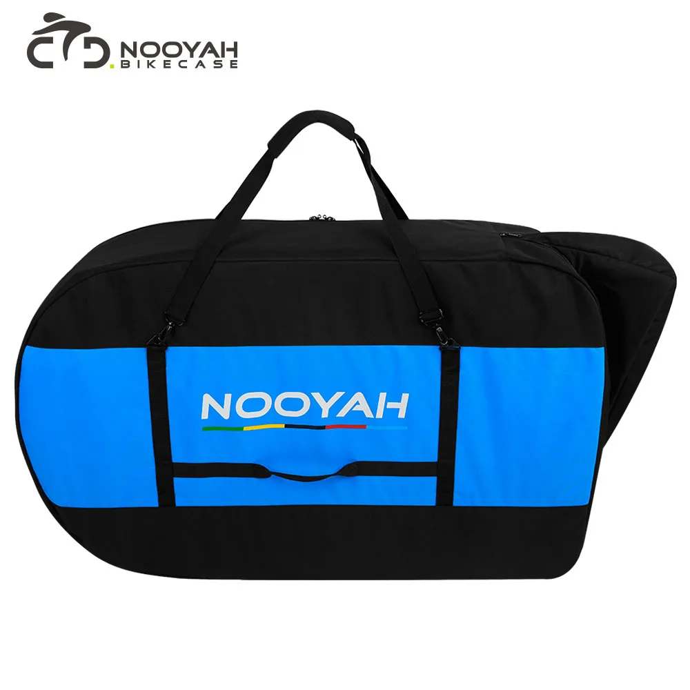 NOOYAH Bike Bag Bike Transport No Need Remove Handlebars Wheels MTB Road Bike Case Three-Layer Fabric Foldable 2-in-1 Multi-Bag