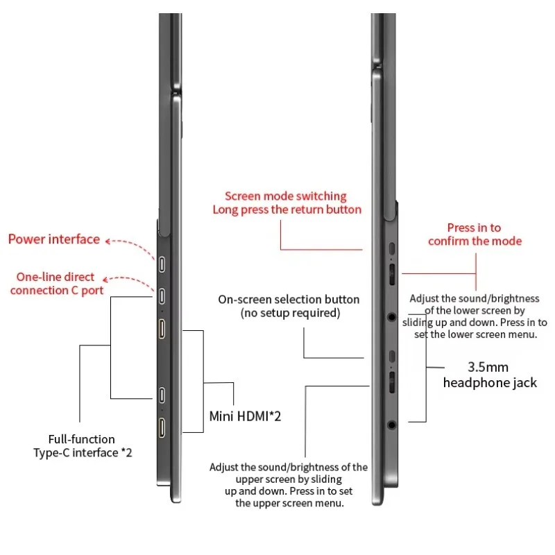 Dual 16 Inch QHD Gaming Stock Trading Laptop Screen Extender 2.5K LCD Display IPS Triple  Foldable Portable