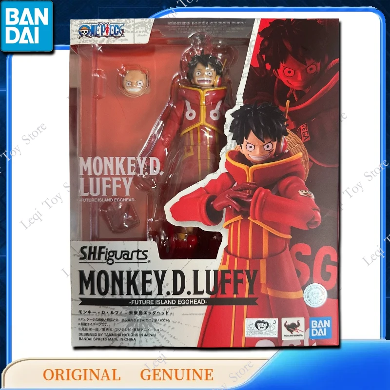バンダイオリジナル本物の SHF モンキー.D.ルフィフューチャーアイランドエッグヘッドアクションアニメフィギュアおもちゃ男の子女の子キッズギフトモデル装飾品
