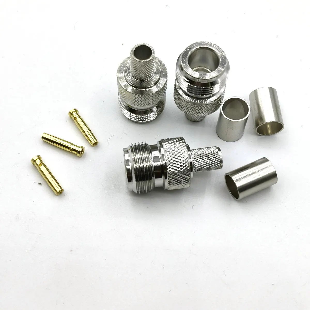 

brass N Female crimp RG5 RG6 5D-FB LMR300 cable straight connector