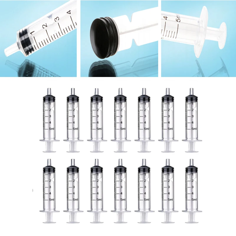 5ML Plastic Syringe Tube Without Needle With OPP Plastic Hydroponics Lab Medical Measuring Kithchen Tool Nutrient Sample Syringe