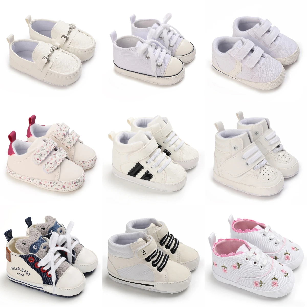 Spring and Autumn Baby Walking Shoes Trendy Sports Shoes Soft soled Baby Shoes 0-1 Year Old Male and Female Baby Anti slip