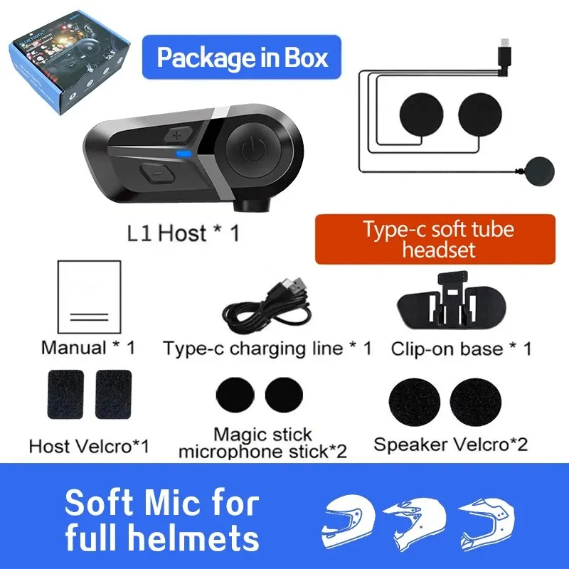 Bluetooth 5.3 Motorhelm Headset Waterdicht Draadloos Handsfree Bellen Telefoon Oortelefoon Muziekspeler Voor Moto Helm