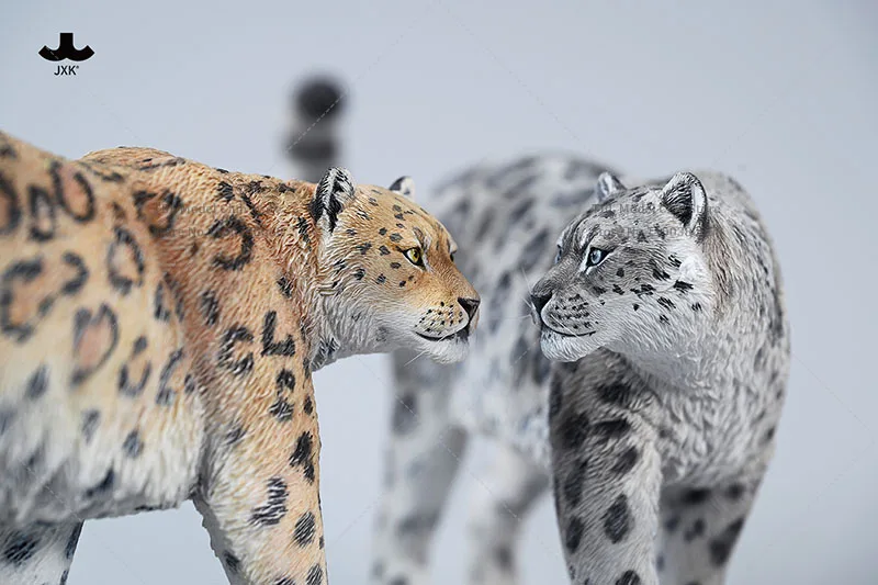 Original jxk animais modelo 1/6 escala neve leopardo flor leopardo resina simulado animais feroz para 12 Polegada figura de ação