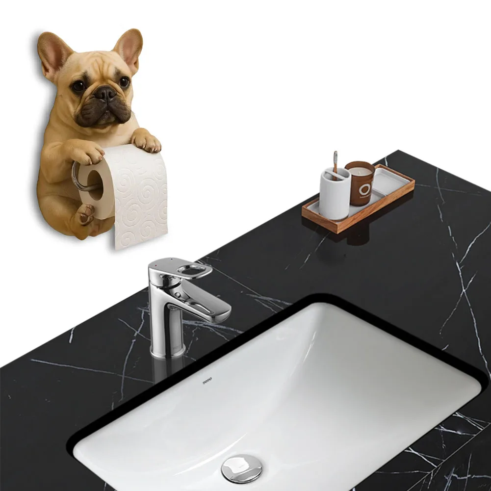 

Wall Mounted Dog Paper Roll Holder 3D Printed Animal Paper Towel Holder Decorative Dog Shape Paper Stand for Kitchen Bathroom