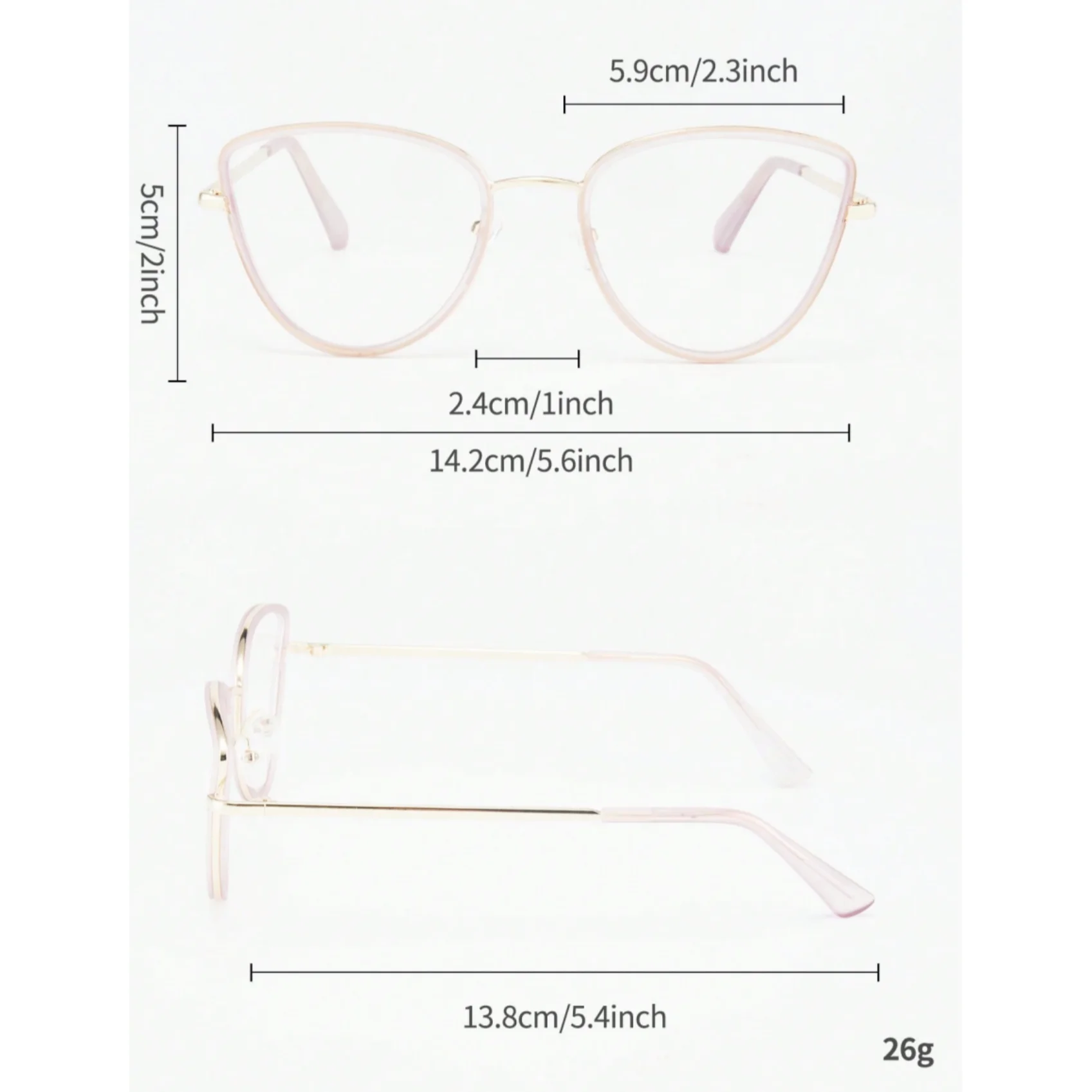 1Pc Women's Plain Glasses New Style High-Value Retro Cat-Eye Personality Versatile Metal Design Protective Vision Holiday Gift D view 6