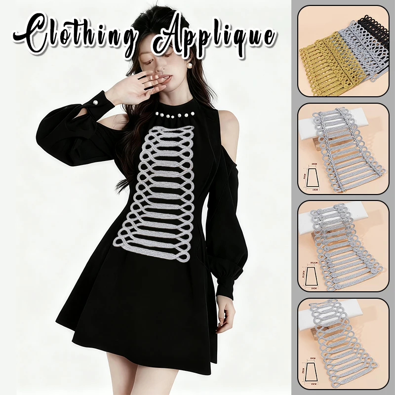 الباروك موحدة اكسسوارات الديكور تأثيري فستان موحد عقدة الدرج زر التطريز زين خياطة على بقع