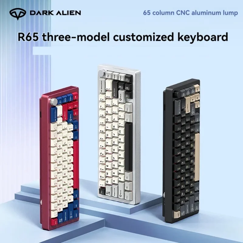 

DARK ALIEN R65 Mechanical Keyboard Wireless Tri-mode Gasket Hot-Swap RGB Multimedia Knob Custom Aluminum 65% Gaming Keyboard