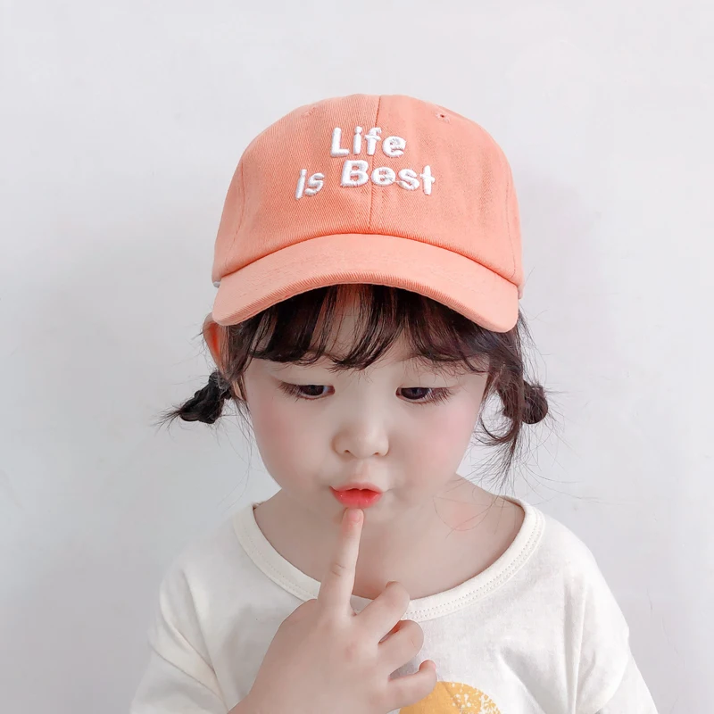 Kids Boys Girls Baseball Hats Autumn Spring Cotton Letter Embroidery Baby Peaked Caps Baby Sun Hats 7 Colors