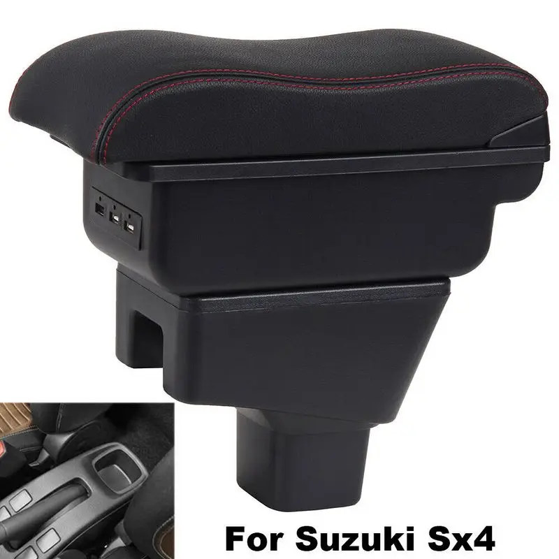 

Подлокотник для Suzuki SX4 2007-2013, центральное хранилище, интерьер, 3 USB, двухслойный